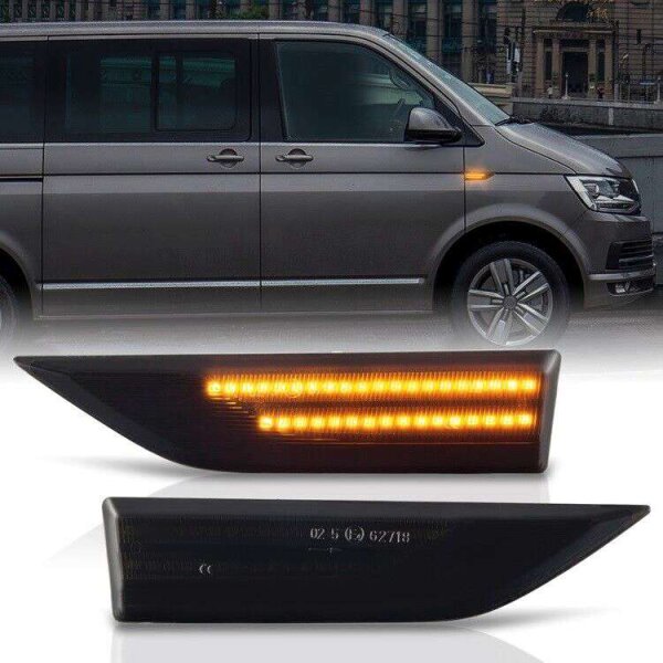LED Indicators For VW T6 Transporter Multivan Yr 2015 - 2019 Black