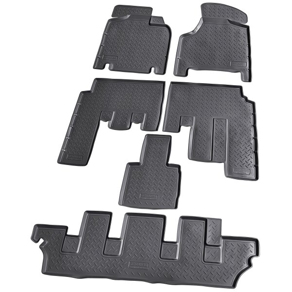 3D Gummi Fußmatten kompatibel für  CHRYSLER Voyager | GK GY RG | 7-Sitzer | BJ 2000-2007 | Auto Gummimatten | Passgenau | mit Rand | schwarz