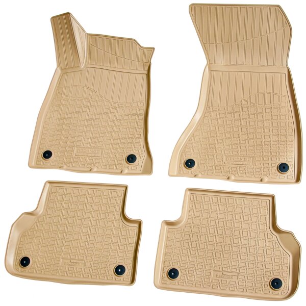 Rubber floor mats for AUDI A5 F5 Coupe Sportback | BJ from 2016> | beige with border