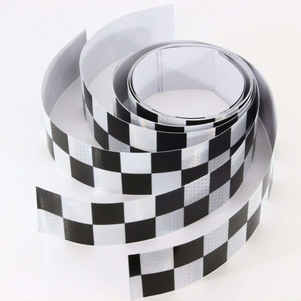4 x 110cm Check Honeycomb Reflector Band Sticker Stripes Car Scooter Taxi2