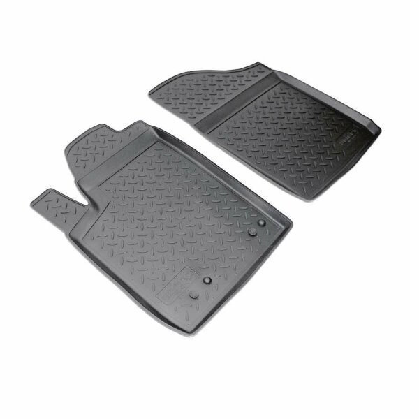 3D Gummi Fußmatten kompatibel für  PEUGEOT Partner | BJ 1996 - 2009 | Auto Gummimatten | Passgenau | mit Rand | schwarz | vorne