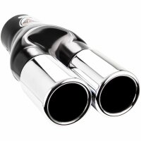 Stainless Steel Exhaust End Pipe Double End Pipe Duplex 8 15/32x4 1/8x2 9/16in