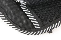 Car seat backrest dirt protection organizer bag WHITE linked BLACK