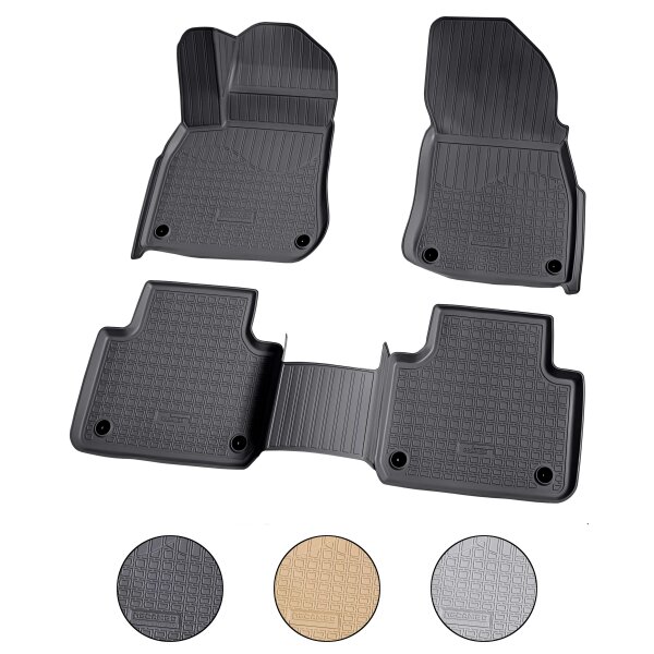 3D rubber floor mats for VW Touareg | Type CR7 | BJ from 2018> | perfect fit with edge