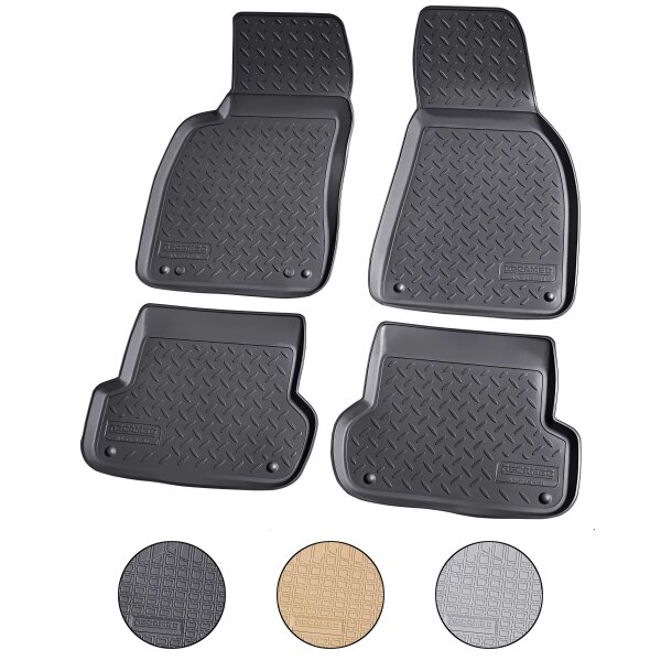 3D rubber floor mats for Audi A4 | B6, B7, 8E | 2000-2008, Limo, Avant | with border
