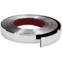 Zierleiste 30mm x 5m | Chrom | flexibel selbstklebend | Kontur Leiste universal