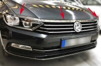 3tlg Set Stainless Steel Headlight and Radiator Grille Cover for VW Passat B8 Ab