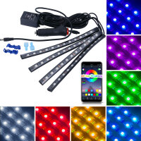 4 x LED RGB Fussraum Innenraum Beleuchtung Ambiente...