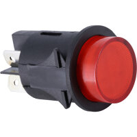 Druckschalter rastend 12V 20A rund mit roter LED-Beleuchtung