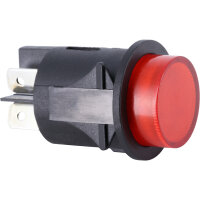 Druckschalter rastend 12V 20A rund mit roter LED-Beleuchtung