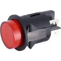 Druckschalter rastend 12V 20A rund mit roter LED-Beleuchtung