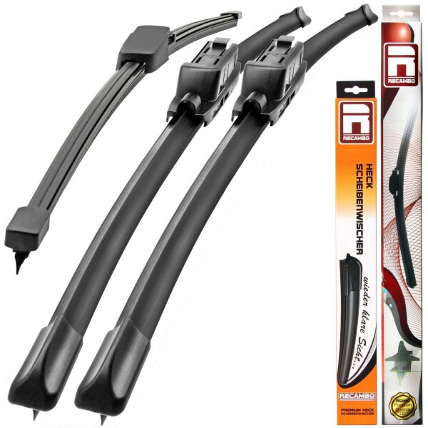 Windshield Wiper Front+Rear for VW Caddy III Yr 2004 - 2015 [19/24N16TA]