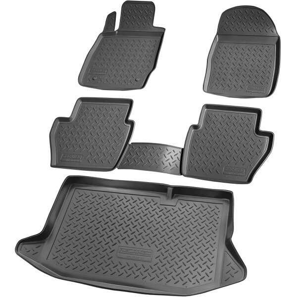 Gummi Kofferraumwanne Premium passend für Ford Fiesta VI | 2008-2017 | Typ JA8 | passgenau mit Rand