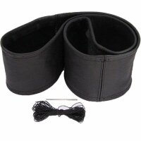 Steering Wheel Cover Black Real Leather Lacing Protector...