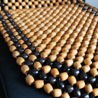 Holzkugel Sitzauflage Holzperlen Retro Massage Natur Auto Sitz Büro | 127 x 38cm