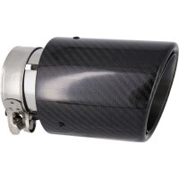 Universal Edelstahl Auspuffblende Endrohr schräg | 150 x 90 mm | CARBON