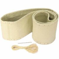 Steering Wheel Cover Cream Beige Real Leather Lacing...