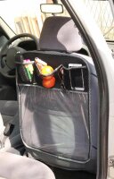 Car Seat Back Rest Dirt Protection Organizer Bag White Looped Black