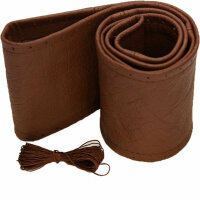 Brown Steering Wheel Cover Real Leather Lacing Protector...