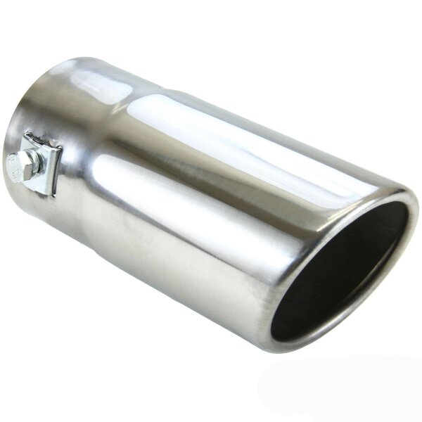 Stainless Steel Exhaust End Pipe End Pipe Chrome Round Angled 5 5/16x2 15/32in