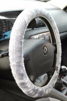Steering Wheel Cover Grey Plush Stretch Coating Winter 37 38 39cm/MX001