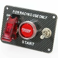 Start Stop Schalter Panel Carbon Racing Knock out LED Licht rot 12V Relais