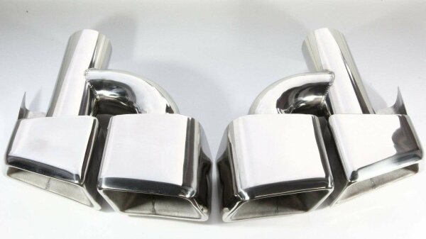 Auspuffblenden Endrohr EDELSTAHL Chrom kompatibel für W164 W166 W204 A209 C209 W211 W212 W221 C216 R231 Endrohrblenden Auspuff Blende Plug&Play UNIVERSAL