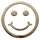 Aufkleber Sticker Silber Chrom 3D Emblem SMILEY Emoji Auto Motorrad