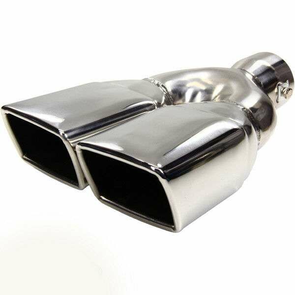 Stainless Steel Exhaust End Pipe Solid Duplex Square Universal 10 5/8x6 7/8in