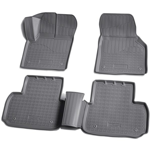 3D Gummi Fußmatten kompatibel für  LAND ROVER Discovery Sport L550 | ab 2014> | Auto Gummimatten | Passgenau | mit Rand | schwarz