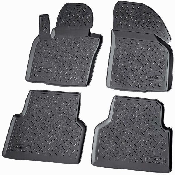 3D Gummi Fußmatten kompatibel für  VW Tiguan 5N | BJ 2007 - 2016 | Auto Gummimatten | Passgenau | mit Rand | schwarz
